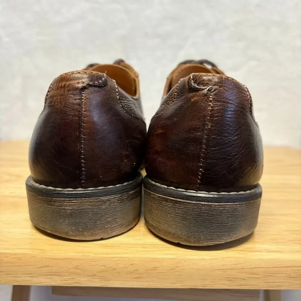 Bedstu Dress Shoe Gibson Brown Leather Oxford Wingtip Lace Up Casual Shoe Size 9